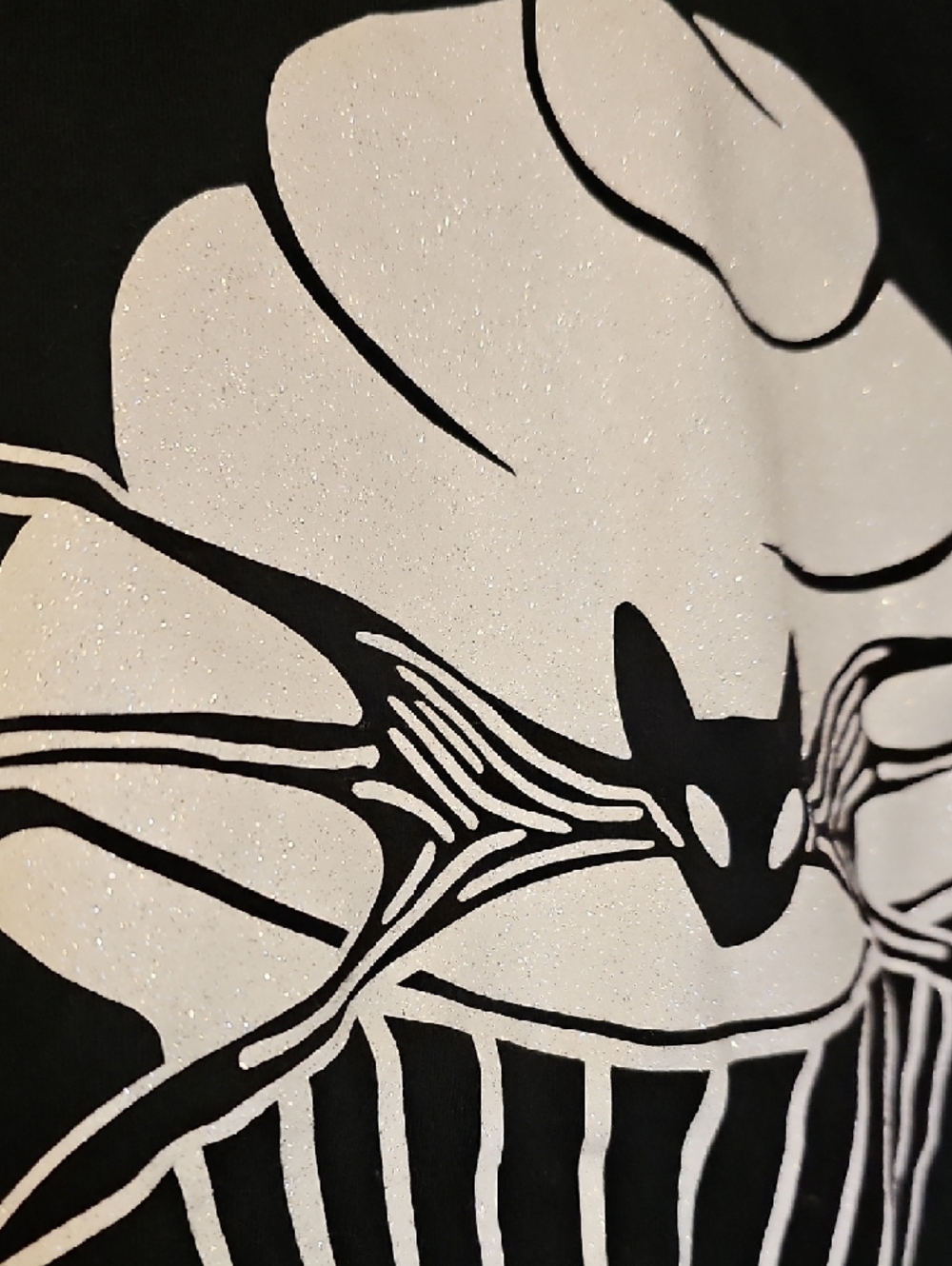 Black Graphic Tee with White Cupcake Cat Design - Picture 3 of 3